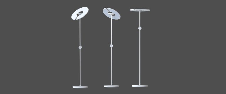 Modern LED floor lamp designed for office and commercial workspace lighting